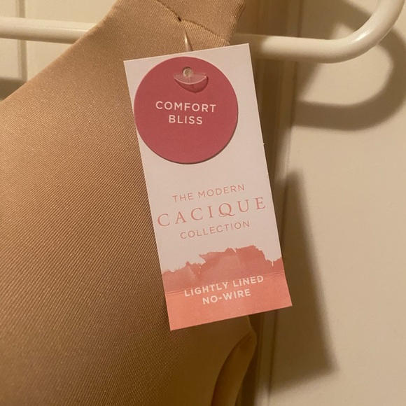 Cacique Comfort Bliss Nude/Tan Smooth Full Coverage Wireless Bra-Size 38D - Picture 4 of 5